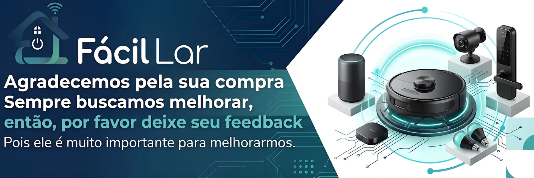 Smart home devices including robot vacuum, smart lock, security camera, speaker, and LED bulbs