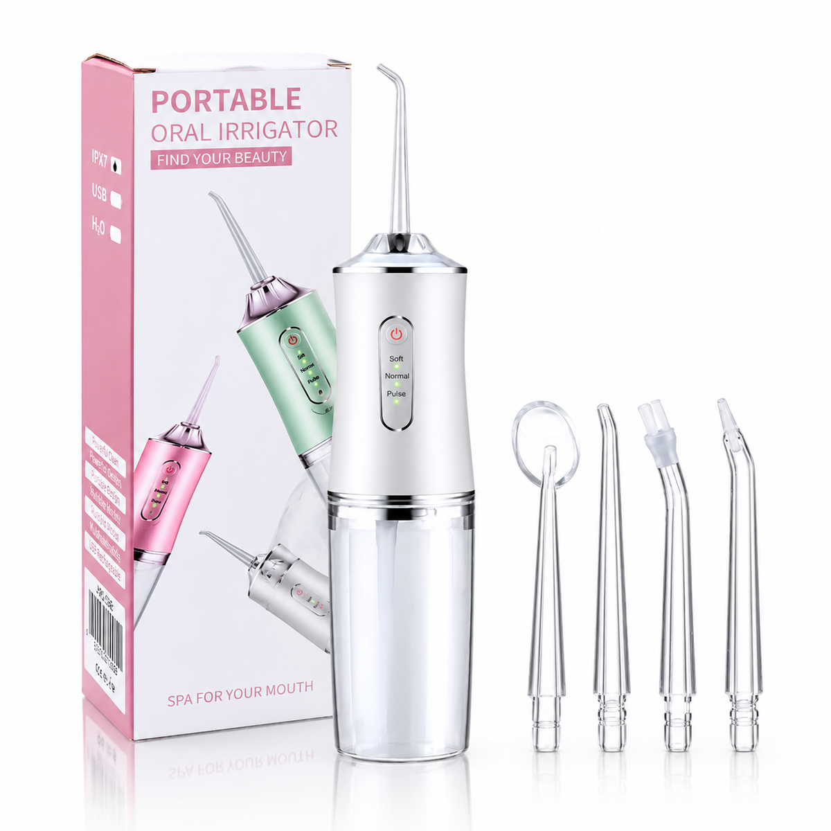 MAX CLEAN Irrigador Pro Bucal Portátil de Alta Pressão – Diga Adeus ao mal hálito e gengivite