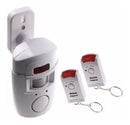 Wireless motion sensor alarm with two remote controls for home security