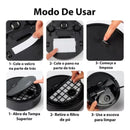 Instruction guide showing how to set up and clean a robot vacuum cleaner with velcro and cloth.