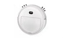 White smart robotic vacuum cleaner for home automation on white background