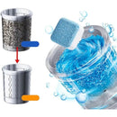 Washing machine cleaner tablet dissolving and removing dirt from washing machine drum