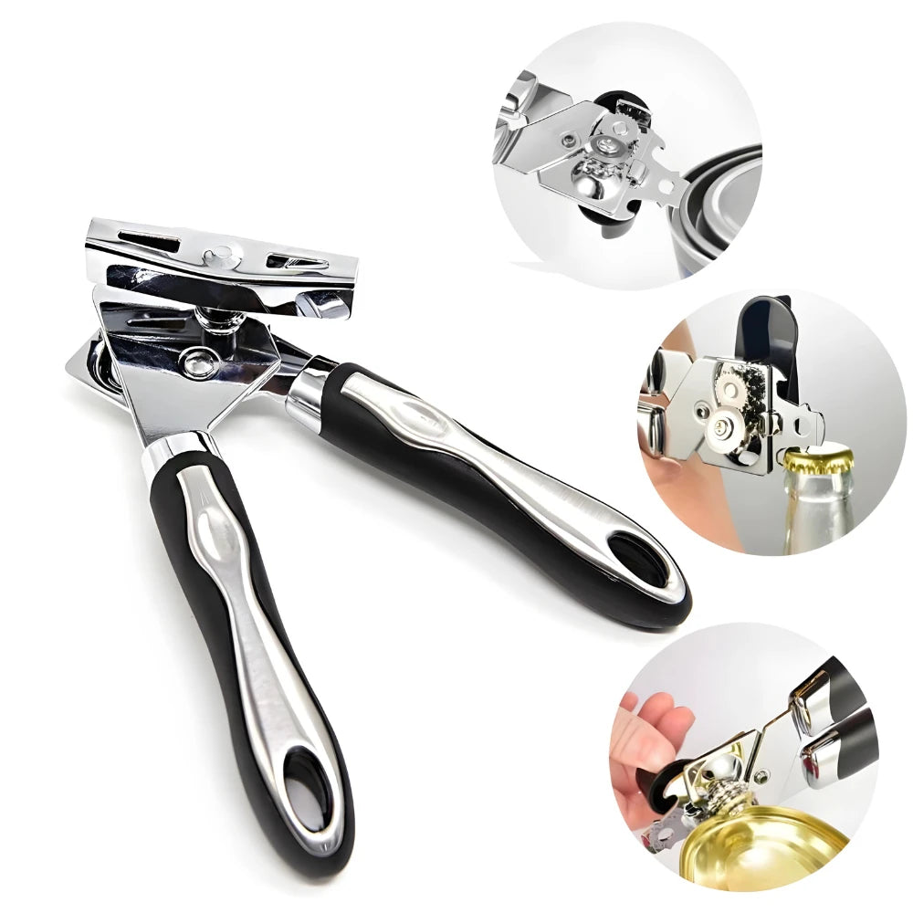 ABRI MAX PRO / Abridor de Latas e Garrafas Profissional em Aço Inox 3 em 1