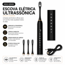 Escova Dental Elétrica Facil Lar Recarregável USB com 6 Modos 4 refil - envio de acordo com estoque.