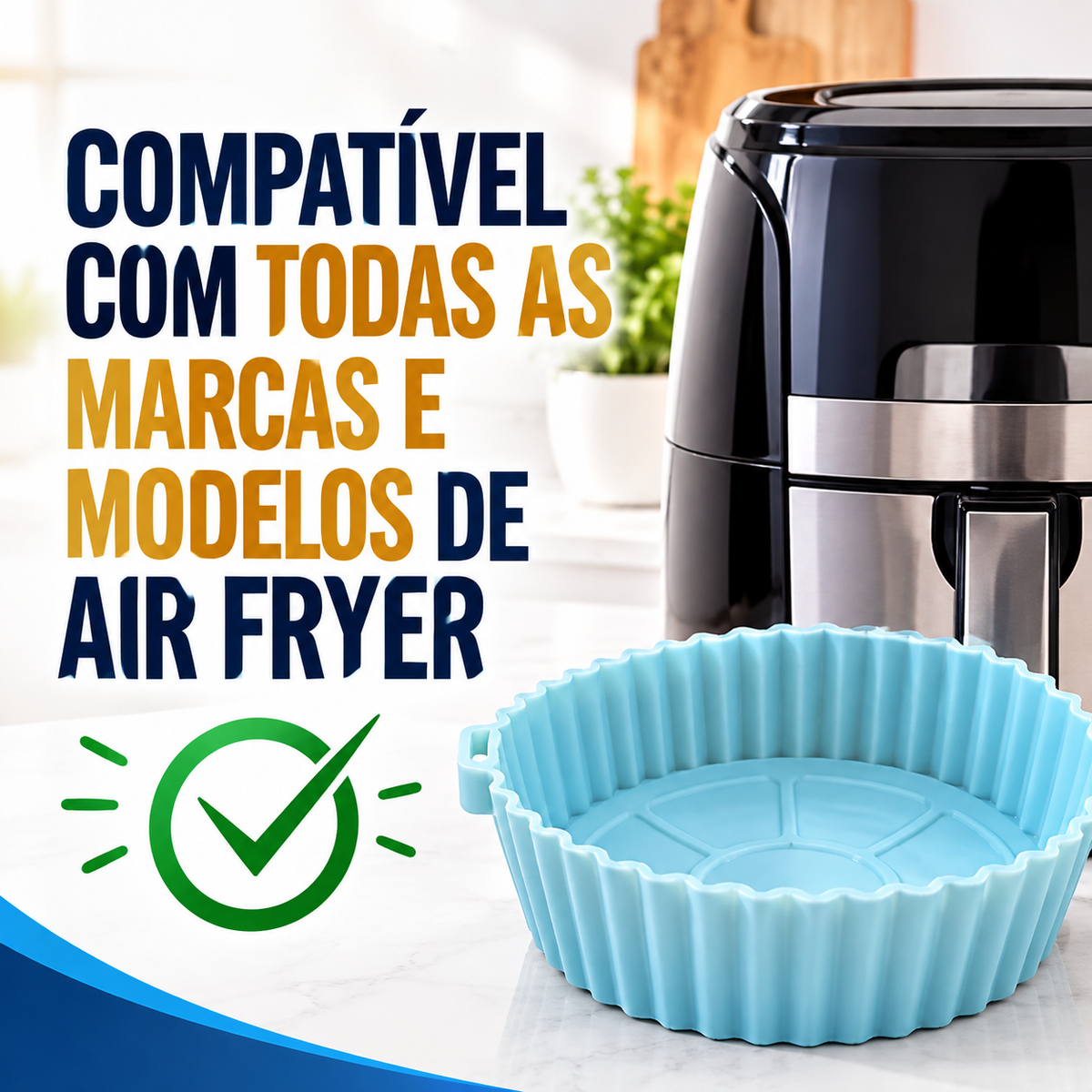 Kit 5 Formas de Silicone Reutilizáveis e Antiaderentes para Air Fryer, Micro-ondas e Forno