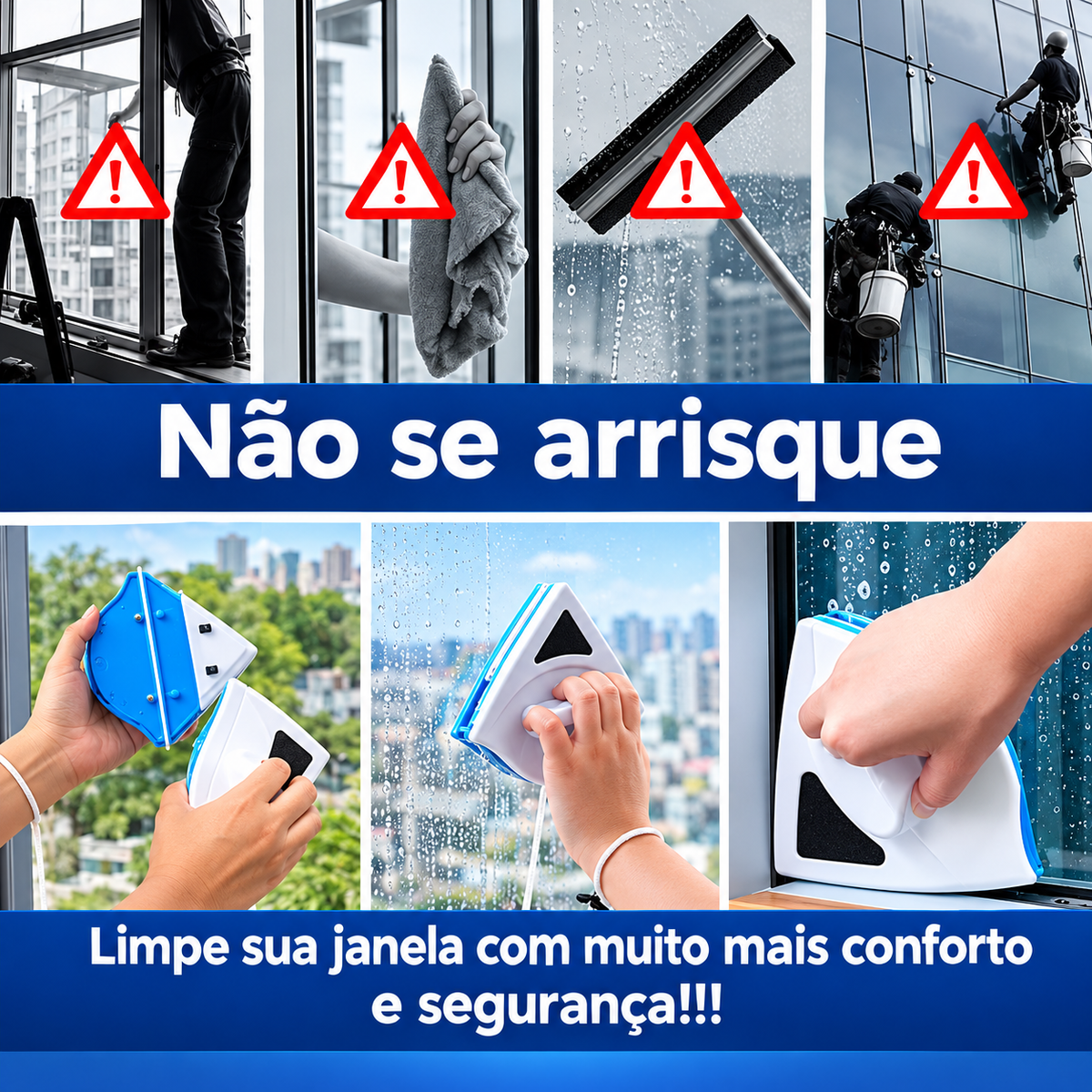 Limpa Max  Premium de Vidros Magnético Dupla Face - AJ-I41-B