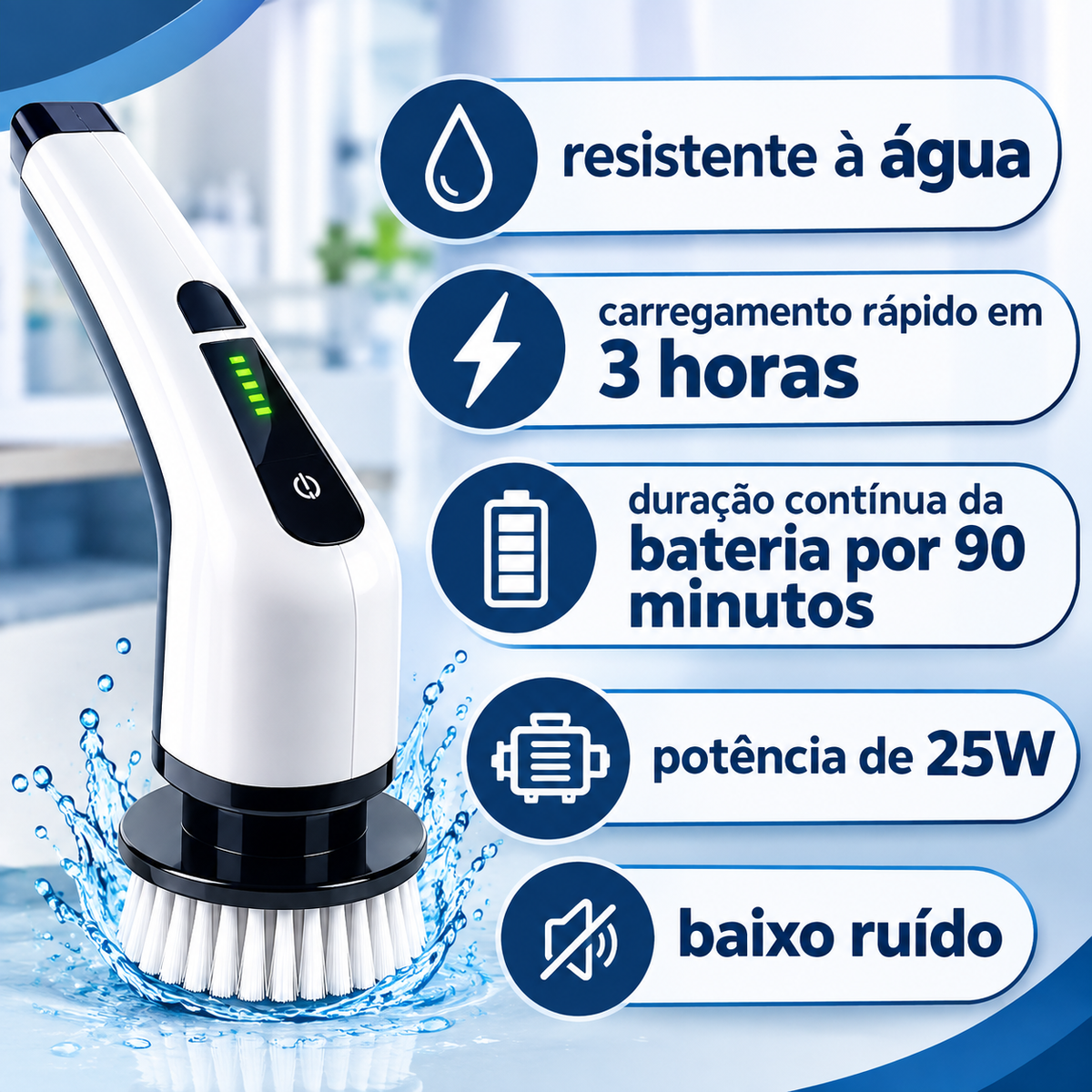 ESCOVA MAX 9 em 1 Escova de Limpeza Elétrica Ultimas unidades disponíveis.