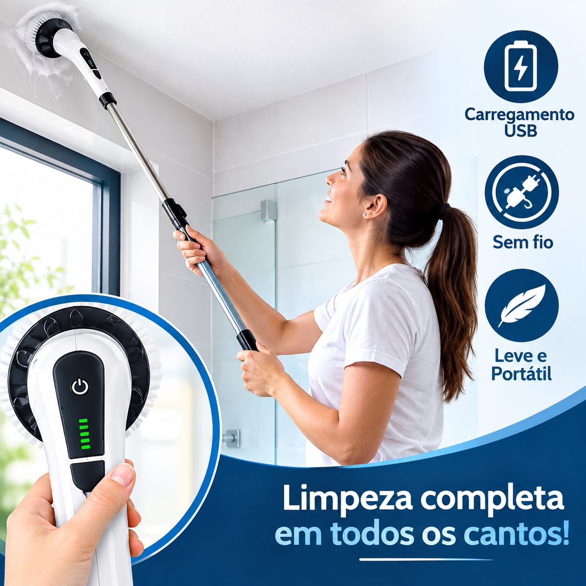 ESCOVA MAX 9 em 1 Escova de Limpeza Elétrica Ultimas unidades disponíveis.