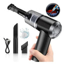 Handheld mini vacuum cleaner with brush attachment, USB cable, and accessories for home or car cleaning.